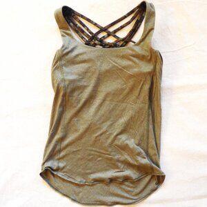 Lululemon Women 2 Wild Tank in Heathered Fatigue Green